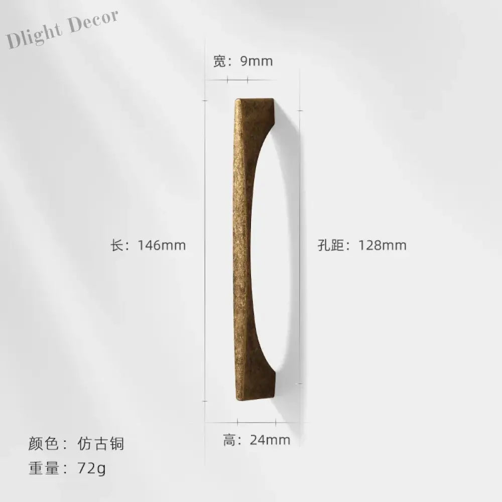 Antique Bronze Wardrobe Door Handles – Zinc Alloy Cabinet Pulls and Drawer Knobs 2042-128mm Handles