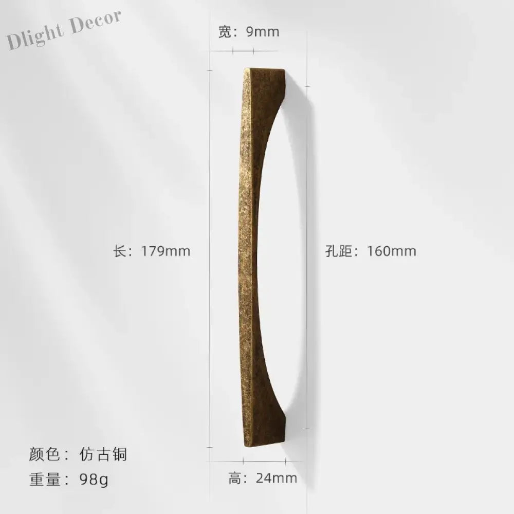 Antique Bronze Wardrobe Door Handles – Zinc Alloy Cabinet Pulls and Drawer Knobs 2042-160mm Handles