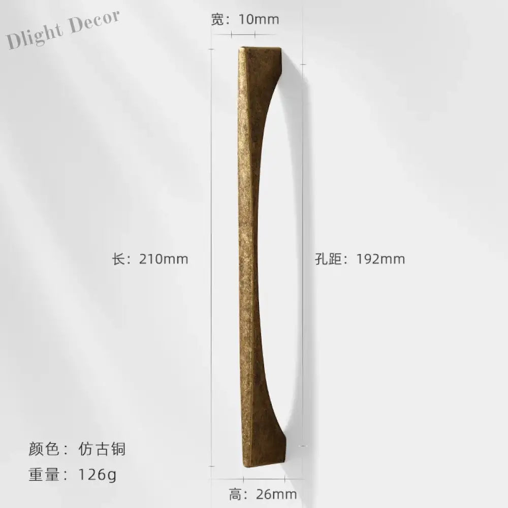 Antique Bronze Wardrobe Door Handles – Zinc Alloy Cabinet Pulls and Drawer Knobs 2042-192mm Handles