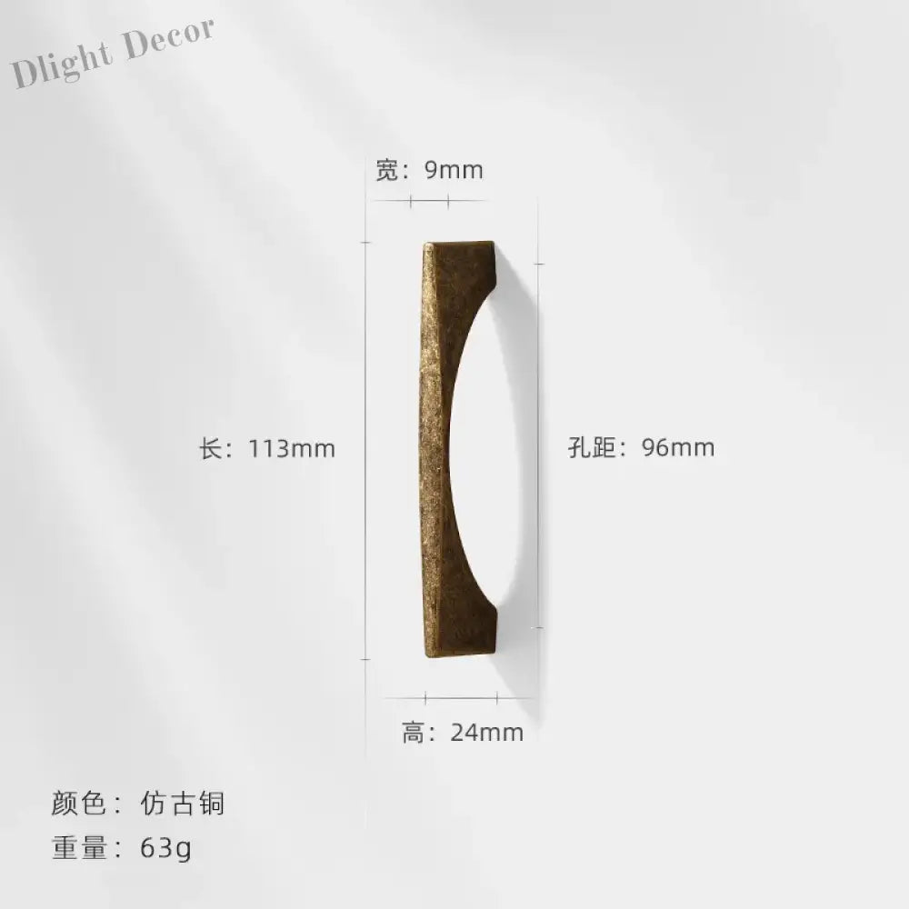 Antique Bronze Wardrobe Door Handles – Zinc Alloy Cabinet Pulls and Drawer Knobs 2042-96mm Handles
