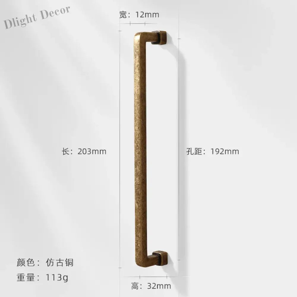 Antique Bronze Wardrobe Door Handles – Zinc Alloy Cabinet Pulls and Drawer Knobs 5065-192mm Handles