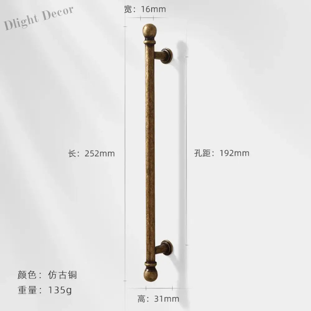 Antique Bronze Wardrobe Door Handles – Zinc Alloy Cabinet Pulls and Drawer Knobs 5066-192mm Handles