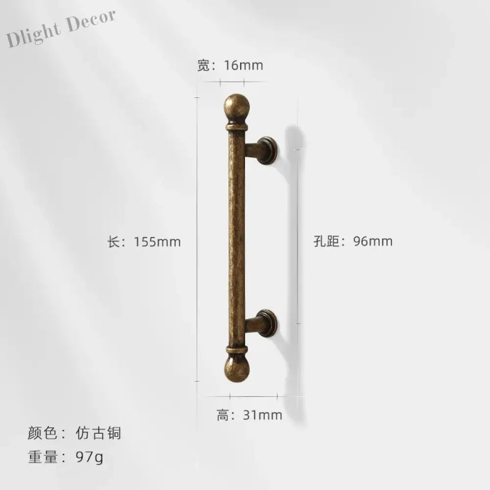 Antique Bronze Wardrobe Door Handles – Zinc Alloy Cabinet Pulls and Drawer Knobs 5066-96mm Handles