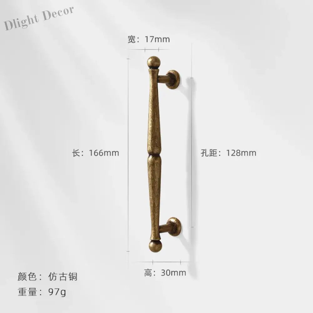 Antique Bronze Wardrobe Door Handles – Zinc Alloy Cabinet Pulls and Drawer Knobs 5068-128mm Handles