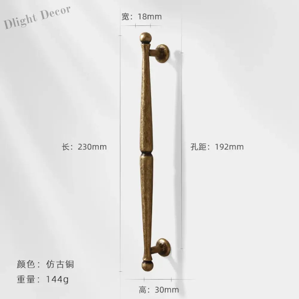 Antique Bronze Wardrobe Door Handles – Zinc Alloy Cabinet Pulls and Drawer Knobs 5068-192mm Handles
