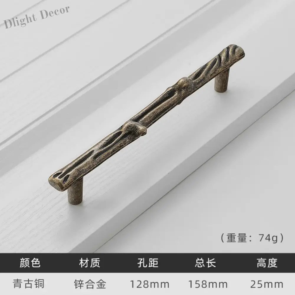 Antique Tree Pole Kitchen Drawer Handles - Zinc Alloy Cabinet Knobs in Bronze Gold and Black Bronze 128mm Handles