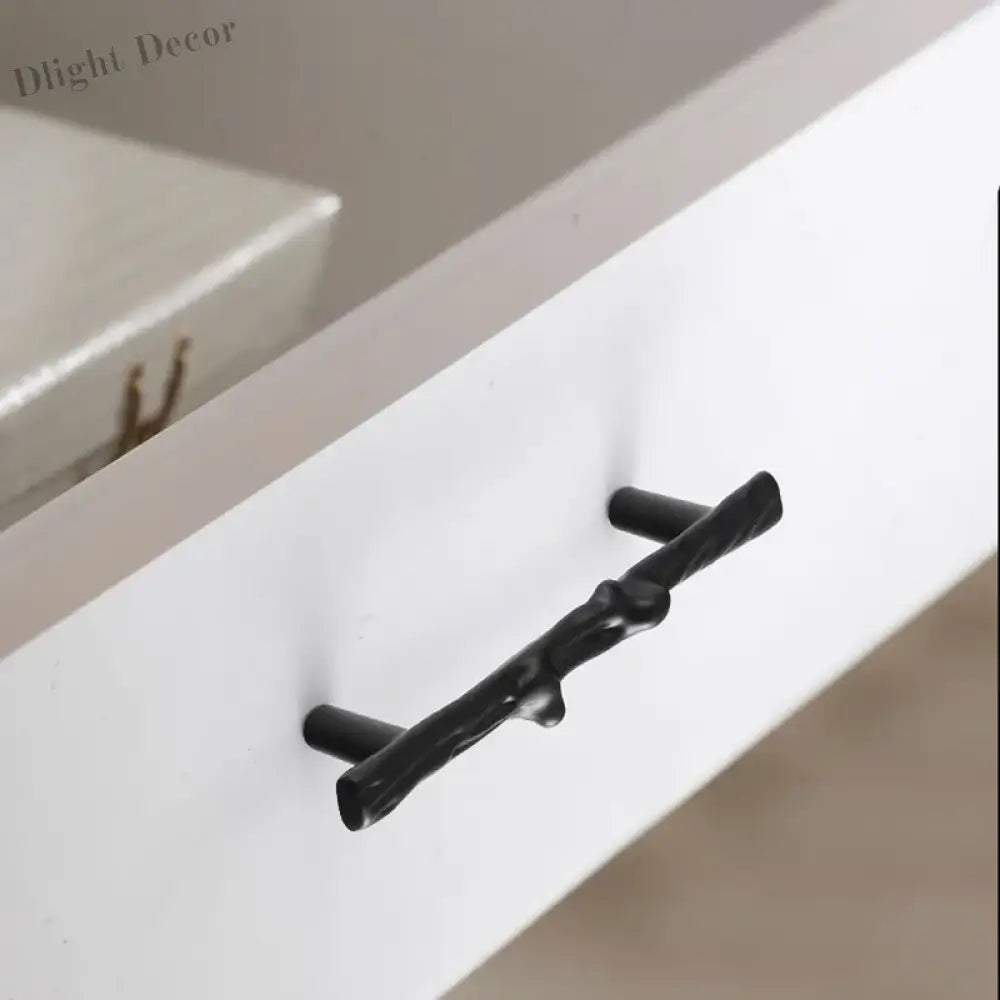 Antique Tree Pole Kitchen Drawer Handles - Zinc Alloy Cabinet Knobs in Bronze Gold and Black Handles