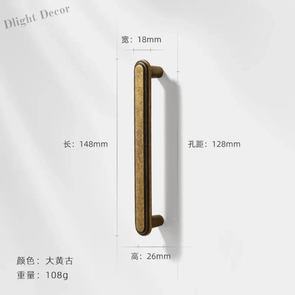 Antique Wardrobe Cabinet Handles - Retro Zinc Alloy Drawer Pulls and Knobs for Kitchen and Furniture 7055 128mm Handles