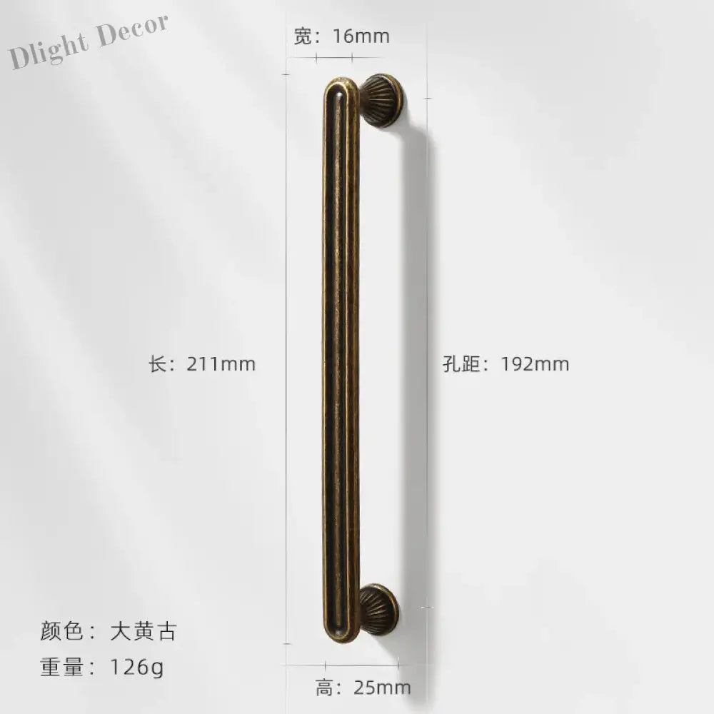 Antique Wardrobe Cabinet Handles - Retro Zinc Alloy Drawer Pulls and Knobs for Kitchen and Furniture 7056 192mm Handles