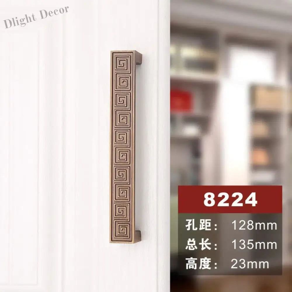 Antique Yellow Bronze Wardrobe Handles - Modern Zinc Alloy Drawer Knobs for Cabinets and Closets 8224 128mm Handles
