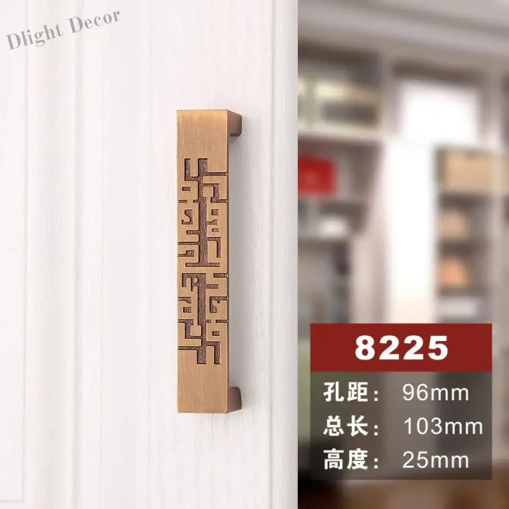 Antique Yellow Bronze Wardrobe Handles - Modern Zinc Alloy Drawer Knobs for Cabinets and Closets 8225 96mm Handles
