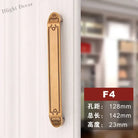 Antique Yellow Bronze Wardrobe Handles - Modern Zinc Alloy Drawer Knobs for Cabinets and Closets F4 128mm Handles