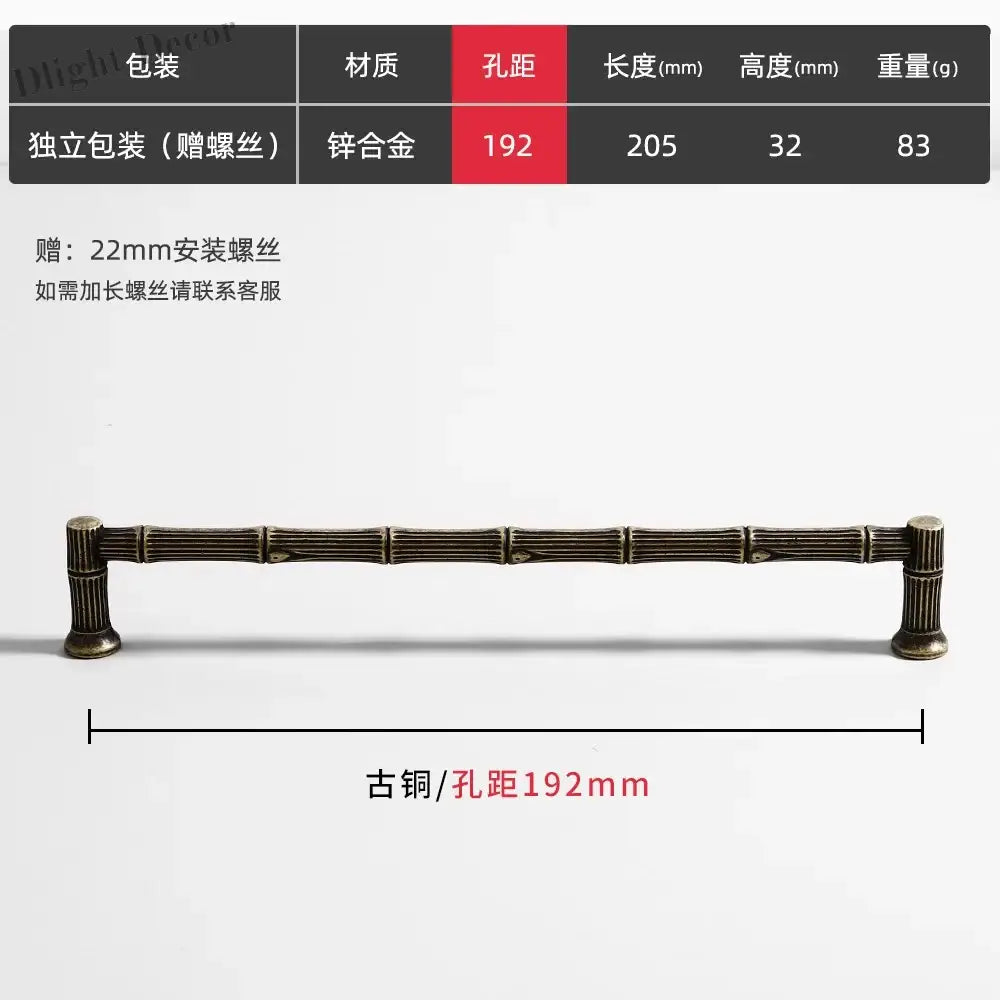 Antique Zinc Alloy Drawer and Cabinet Handles – Retro Bronze Vintage Style 8966 Bronze 192mm Handles