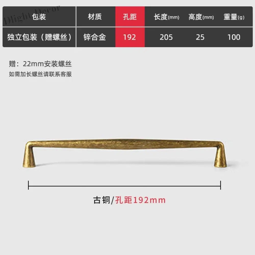 Antique Zinc Alloy Drawer and Cabinet Handles – Retro Bronze Vintage Style 8985 Bronze 192mm Handles
