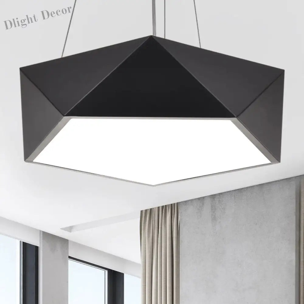 Anya’s Modern Black Pentagon Led Chandelier Pendant Lighting