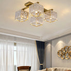 Anya’s Modern Crystal Chandelier - Square Design 4 / Gold Ceiling Light