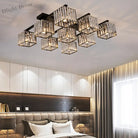 Anya’s Modern Crystal Chandelier - Square Design Ceiling Light