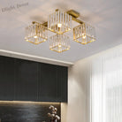 Anya’s Modern Crystal Chandelier - Square Design Ceiling Light