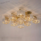 Anya’s Modern Crystal Chandelier - Square Design Ceiling Light