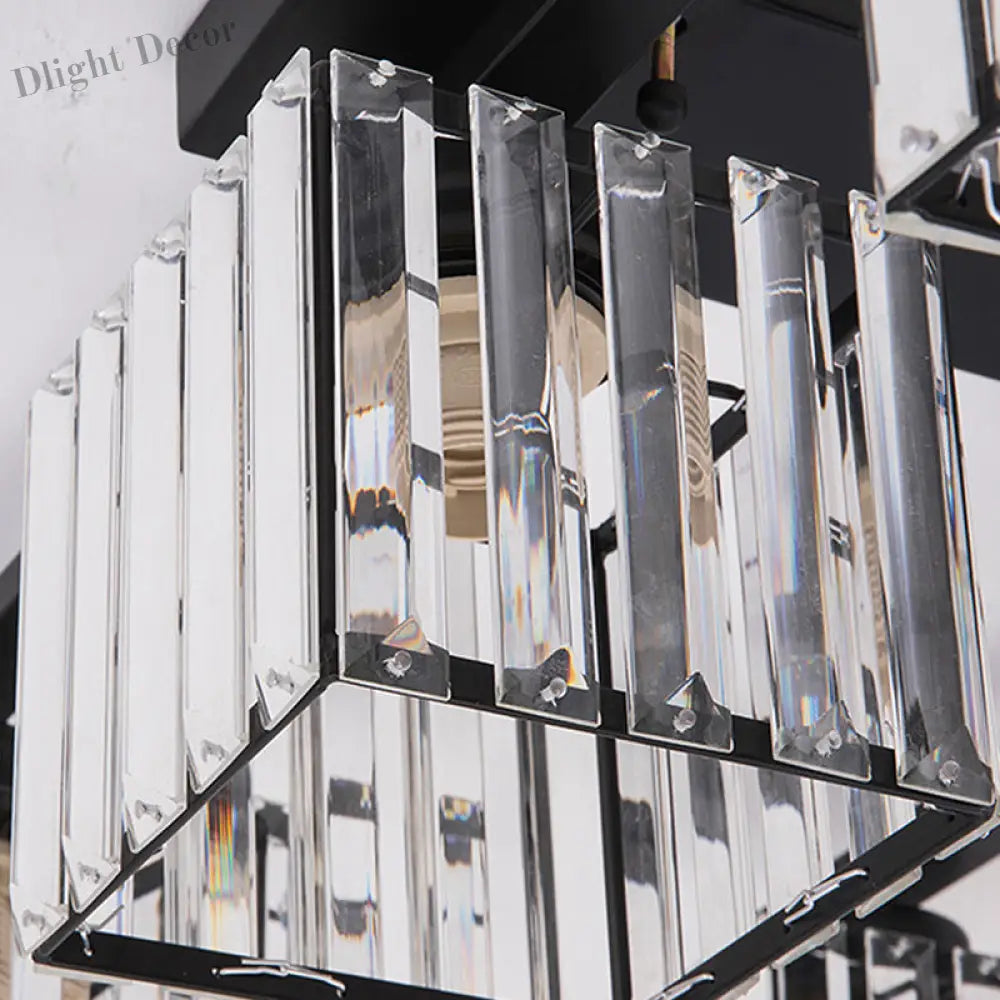 Anya’s Modern Crystal Chandelier - Square Design Ceiling Light