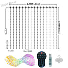 APP Controlled 16 Million Colors RGB LED Curtain Lights Holiday Party Decoration 2.4x2.4m-256LED holiday lighting