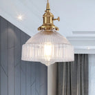 Ariana - Modern Industrial Pendant Light With Clear Glass Bowl (1 - Light Brass) Brass Lighting