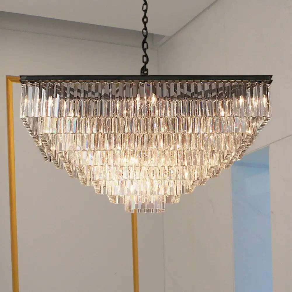 Ariel Cascading Crystal Elegance: Modern Chandelier (5 Tiers Or More) Clear / 43’ Chandelier