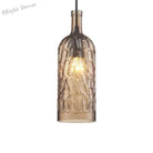Art Deco Wine Bottle Hanging Lamp With Wavy Glass For Restaurant And Bar - Vintage 1 - Light Down