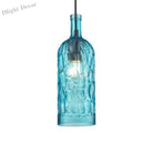 Art Deco Wine Bottle Hanging Lamp With Wavy Glass For Restaurant And Bar - Vintage 1 - Light Down