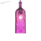 Art Deco Wine Bottle Hanging Lamp With Wavy Glass For Restaurant And Bar - Vintage 1 - Light Down