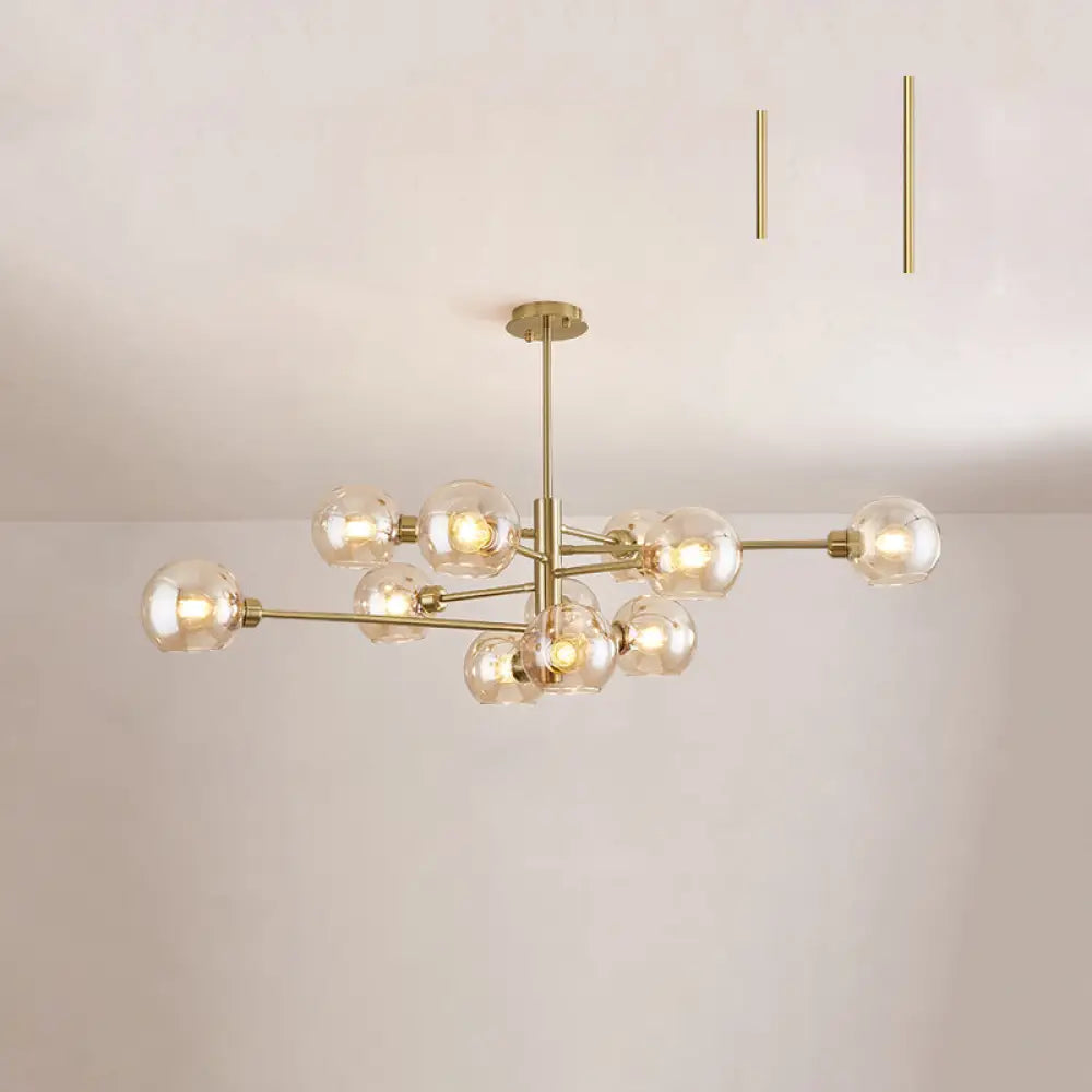 Astounding Sputnik: A Mid - Century Marvel For Modern Spaces 11 / Gold Cognac Ceiling Light