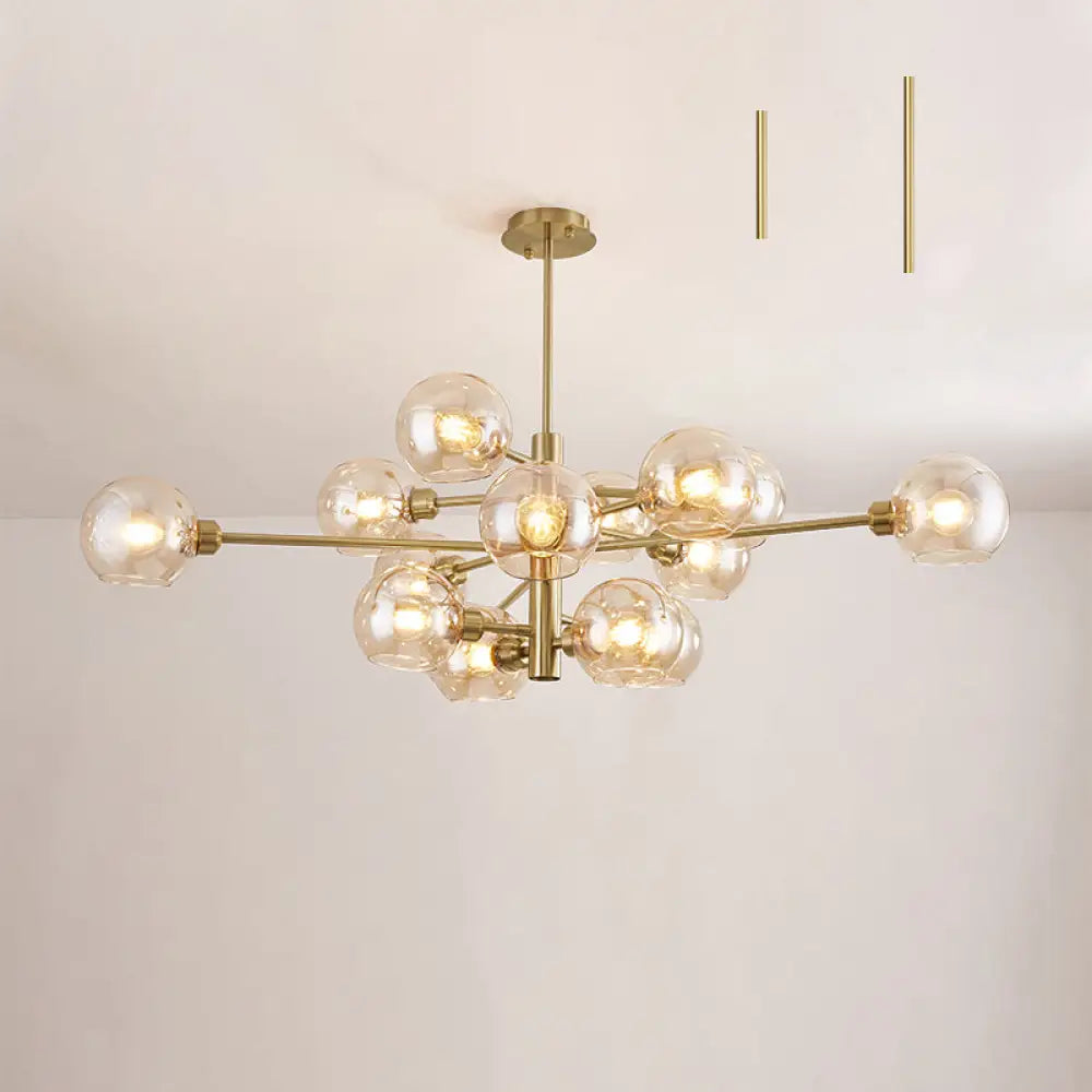 Astounding Sputnik: A Mid - Century Marvel For Modern Spaces 15 / Gold Cognac Ceiling Light