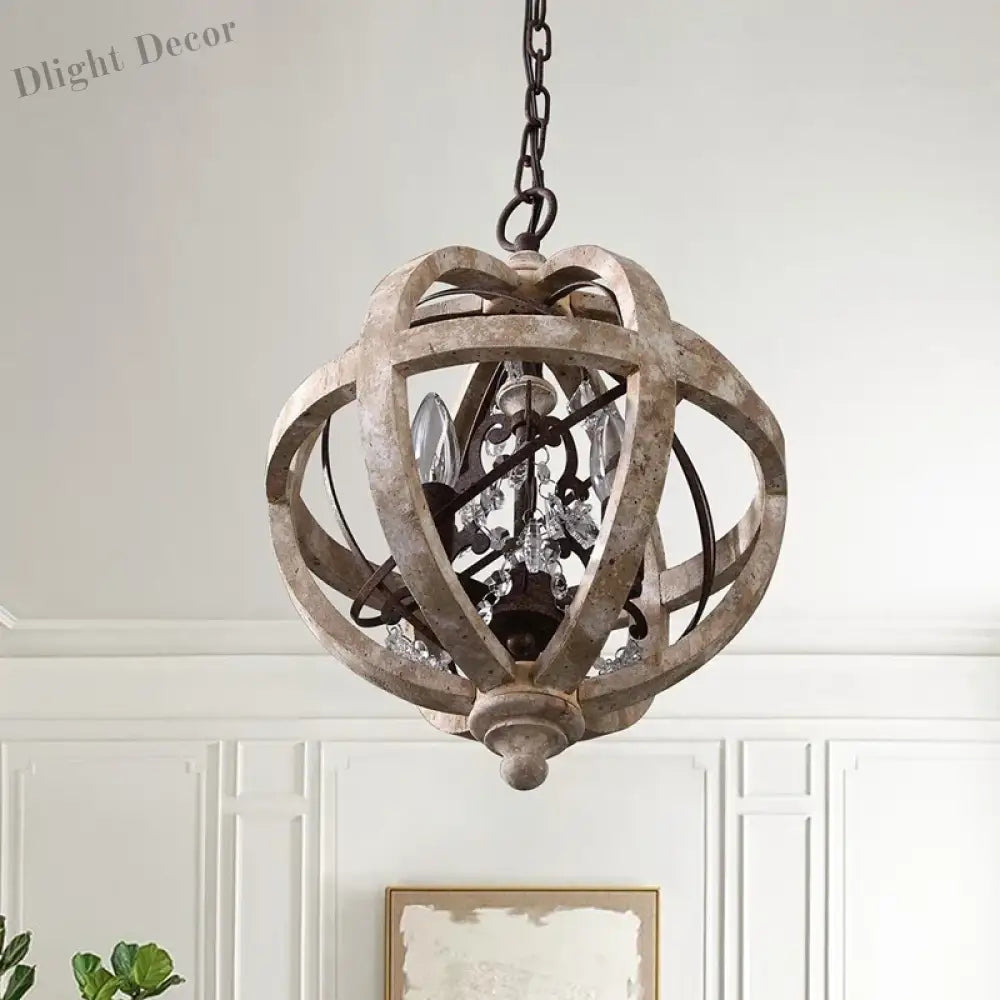 Astra - Retro Solid Wood Led Hanging Chandelier Pendant Light