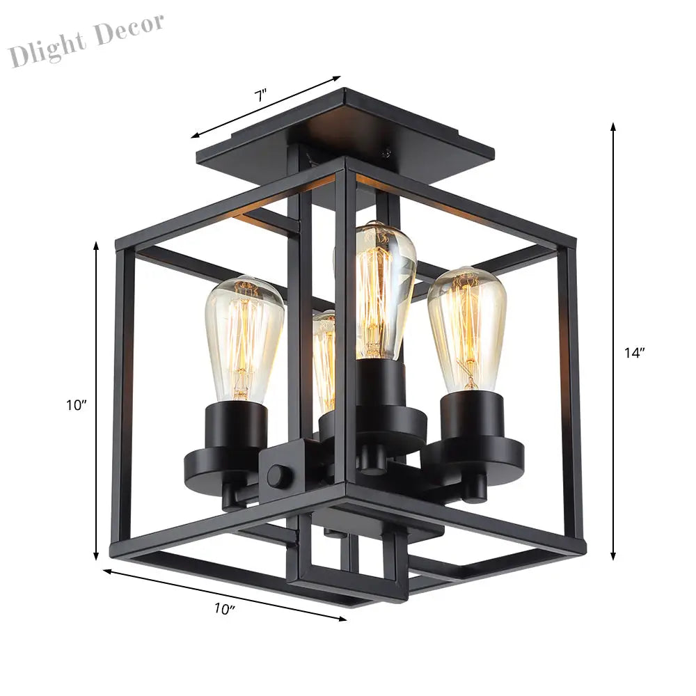 Aubrie Square Ceiling Light - Industrial Style For Modern Living Fixtures