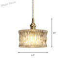 Aurora Gold Cylindrical Ribbed Glass Pendant Lamp - Elegant Clear Ceiling Light For Sitting Rooms