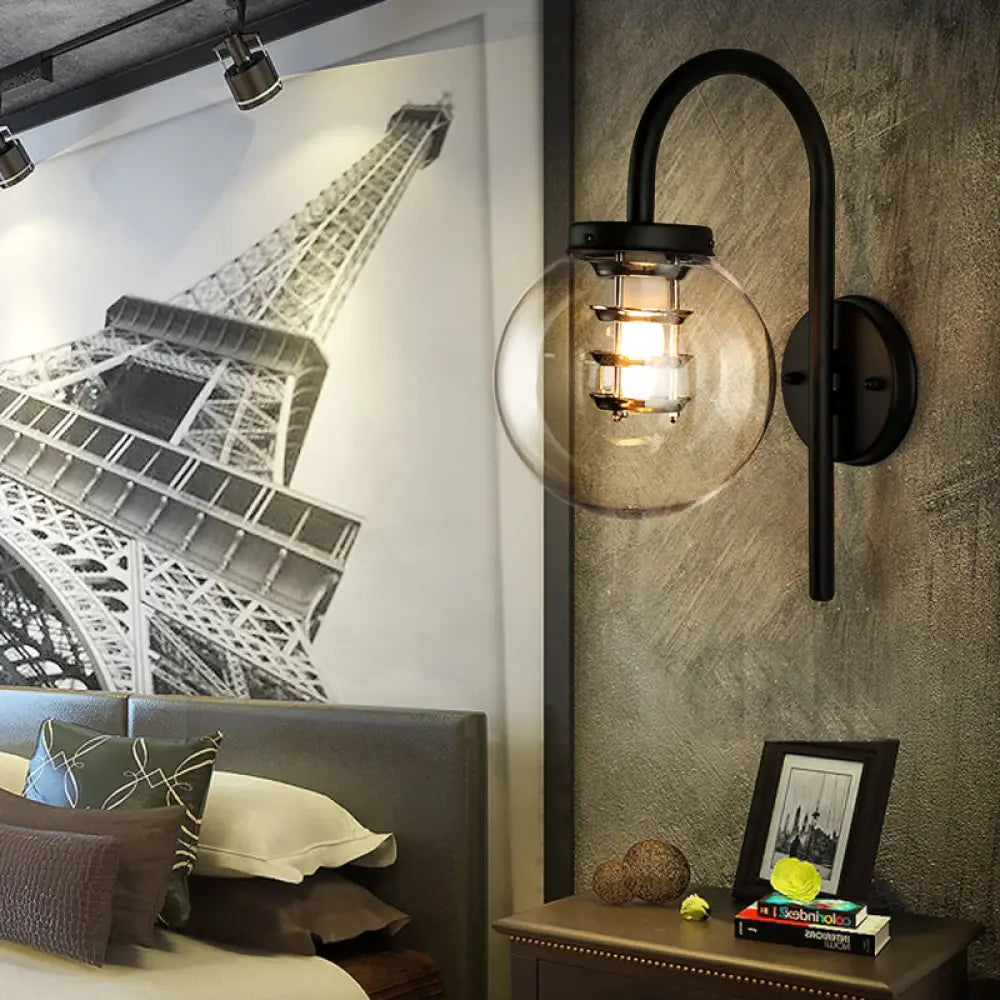 Autumn Industrial Wall Sconce: Vintage Charm Meets Modern Functionality Black Wall Lamp