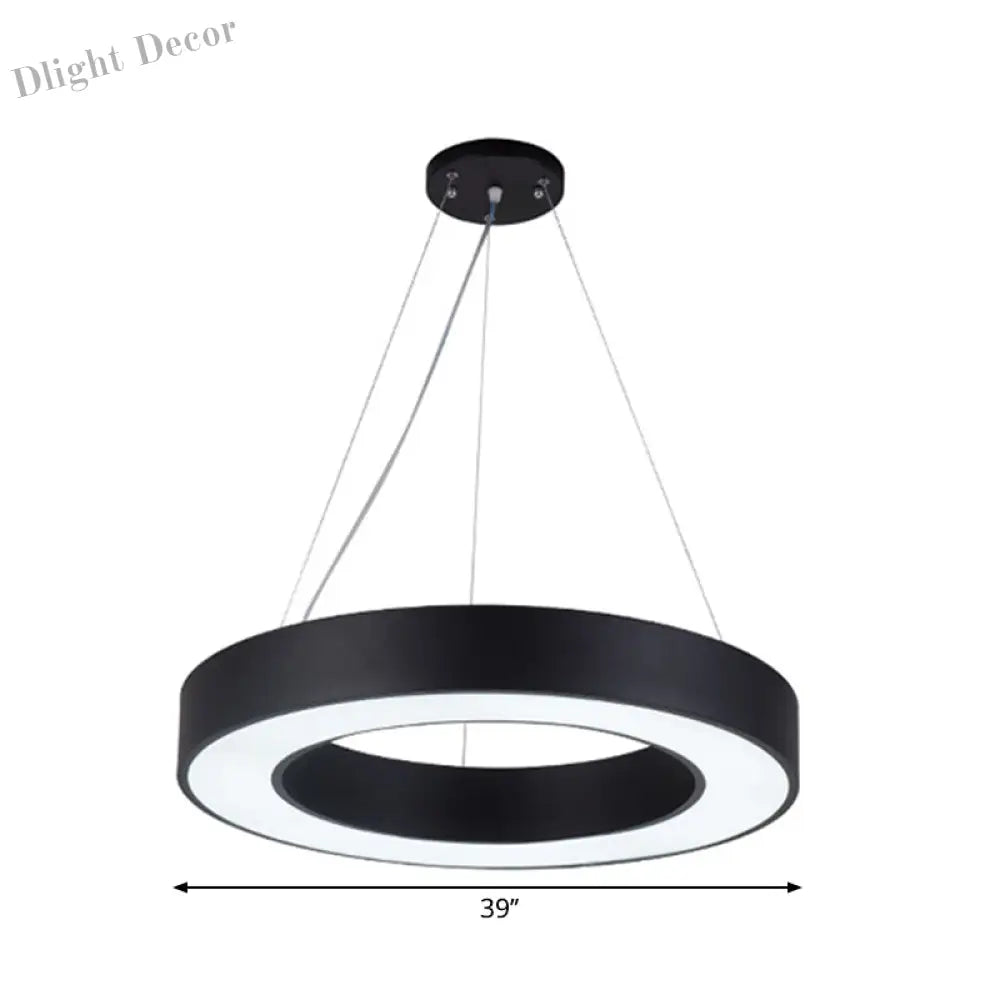 Avery’s Airy Ambiance: Minimalist Black Hoop Pendant Light Lighting