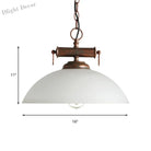 Avery’s Elegant Embrace: Farmhouse Pendant Lamp With White Glass Shade Lights