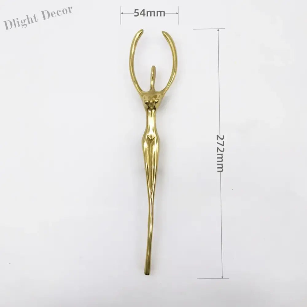 Ballet Brass Thinker Handle – Luxurious Solid Brass Pull for Cabinets Wardrobes and Drawers A(272x54x34mm) Handles