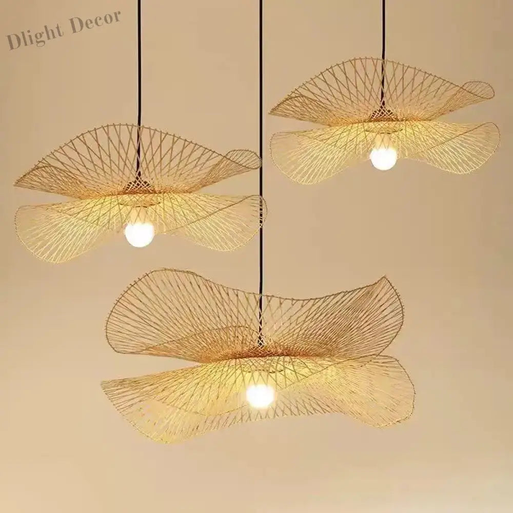 Bamboo Woven Chandeliers - Natural Rattan Elegance For Your Kitchen And Living Room Pendant Lights