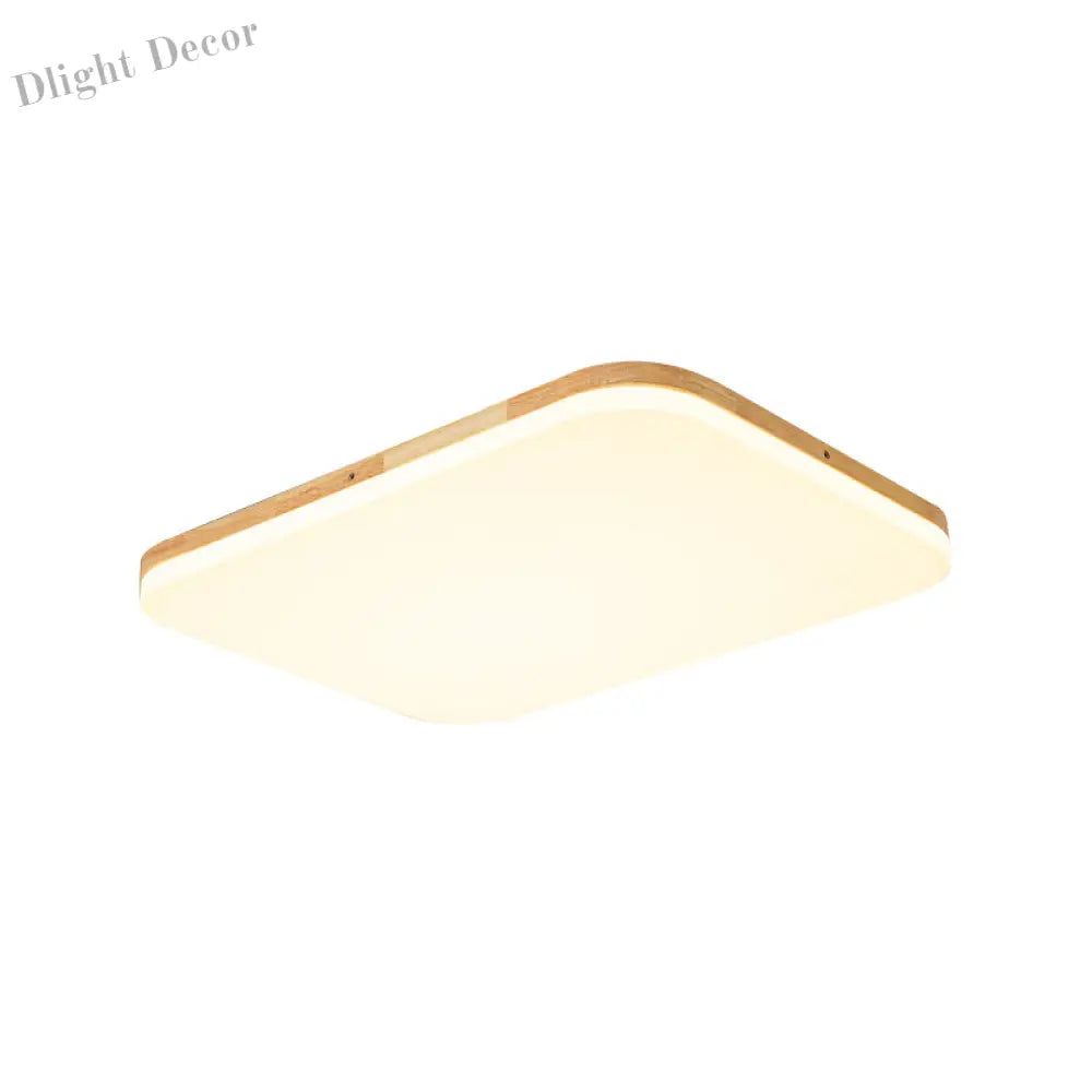 Beige Acrylic Flush Mount Ceiling Light For Living Room - 25.5’/34’ Rectangle Shape