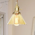 Beth’s Amber Ruffle Glass Pendant - Retro Kitchen Light Lights