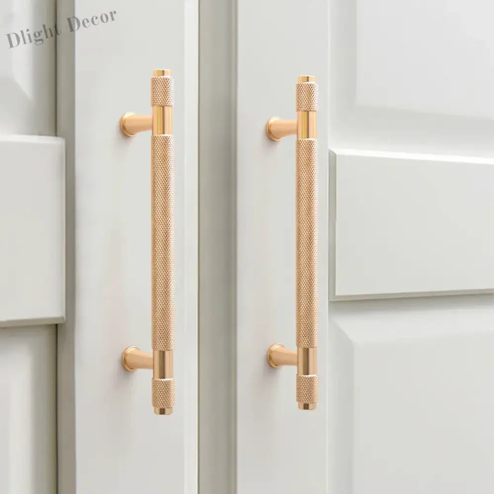 Black and Gold Knurled Cabinet Handles – Modern Cupboard Drawer Pulls for Kitchen and Wardrobe Handles