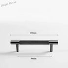 Black Knurled Brass Furniture Handles – Textured Drawer Knobs and Wardrobe Bar Pulls black 130mm Handles