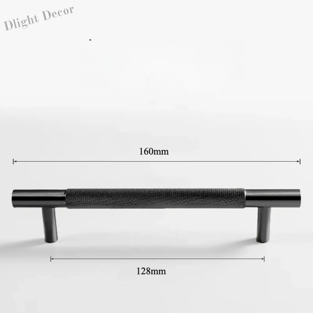 Black Knurled Brass Furniture Handles – Textured Drawer Knobs and Wardrobe Bar Pulls black 160mm Handles