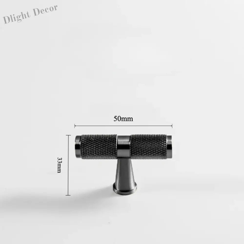 Black Knurled Brass Furniture Handles – Textured Drawer Knobs and Wardrobe Bar Pulls black 50mm Handles