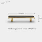Black Leather and Gold Zinc Alloy Cabinet Handle – Luxury Drawer Pull for Wardrobes and Dressers (128mm) 96mm / CHINA