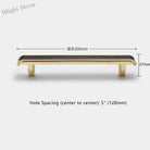 Black Leather and Gold Zinc Alloy Cabinet Handle – Luxury Drawer Pull for Wardrobes and Dressers (128mm) 128mm / CHINA