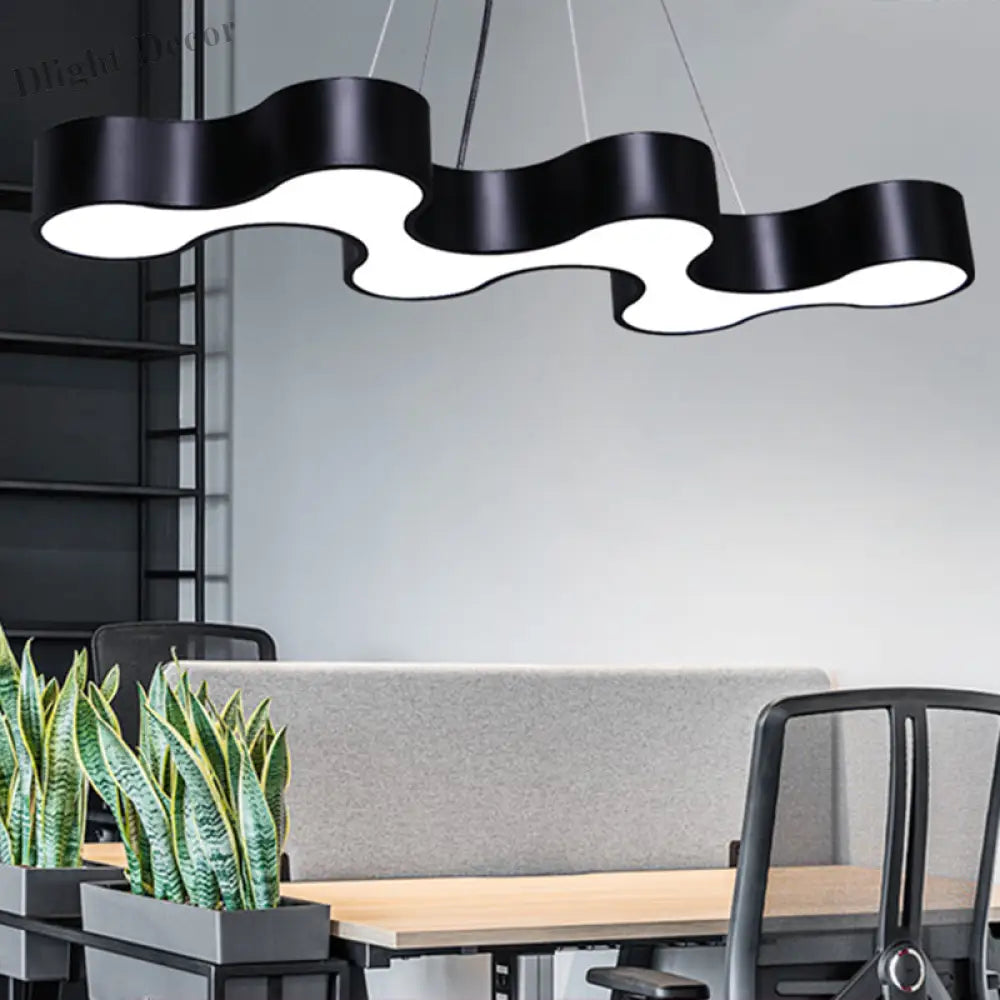 Blake - Modern Led Pendant Light With Irregular Shade (Black Or White) Lighting