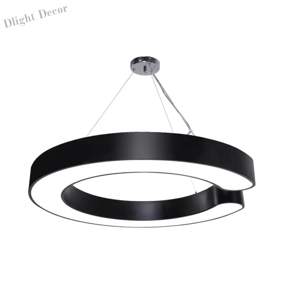 Blake’s Bold C - Curve: Modern Led Pendant Lamp In Black Or White Ceiling Light